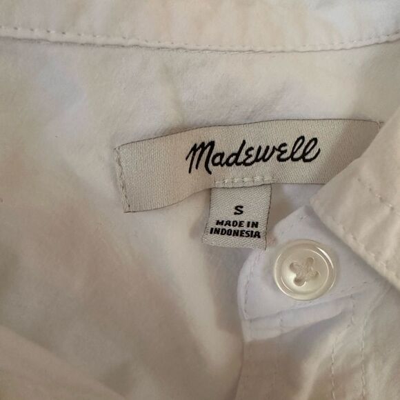 Madewell Signature Poplin Short Sleeve Button Down Shirt Size Small Cotton - Picture 8 of 10
